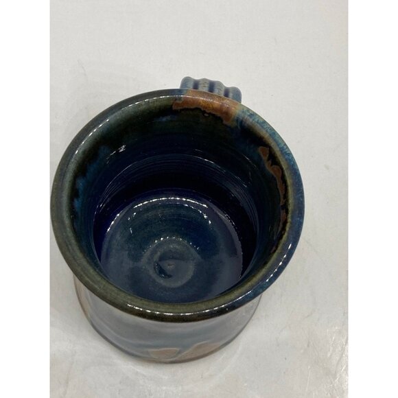 Lannock Pottery Navy Blue and Brown Mug - Picture 8 of 10
